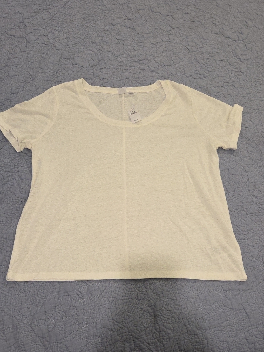 GAP Women's Short Sleeve Sheer Tee in  White Size L, New With Tags!